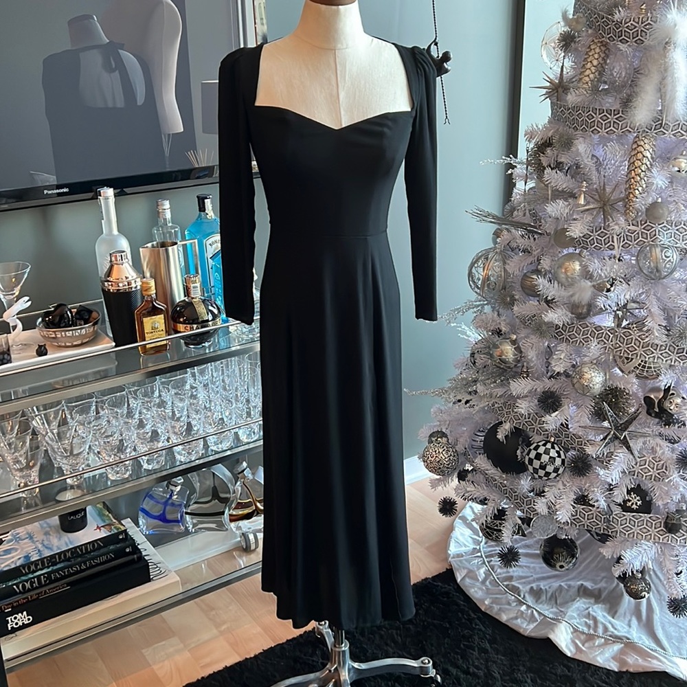 New Reformation Mara Midi Dress in Black Size 0